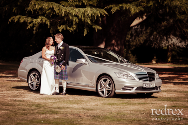 Bride and Groom, Wedding Car Delapre Park